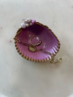 HANDMADE One of a Kind Lilac  Shell Jewellery Trinket Dish